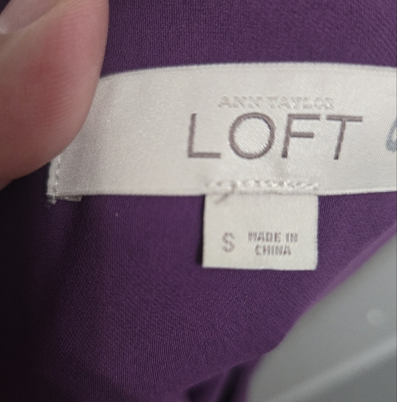 LOFT Shift Dress Sz Small Purple Sleeveless Ruffle Back - Picture 8 of 8